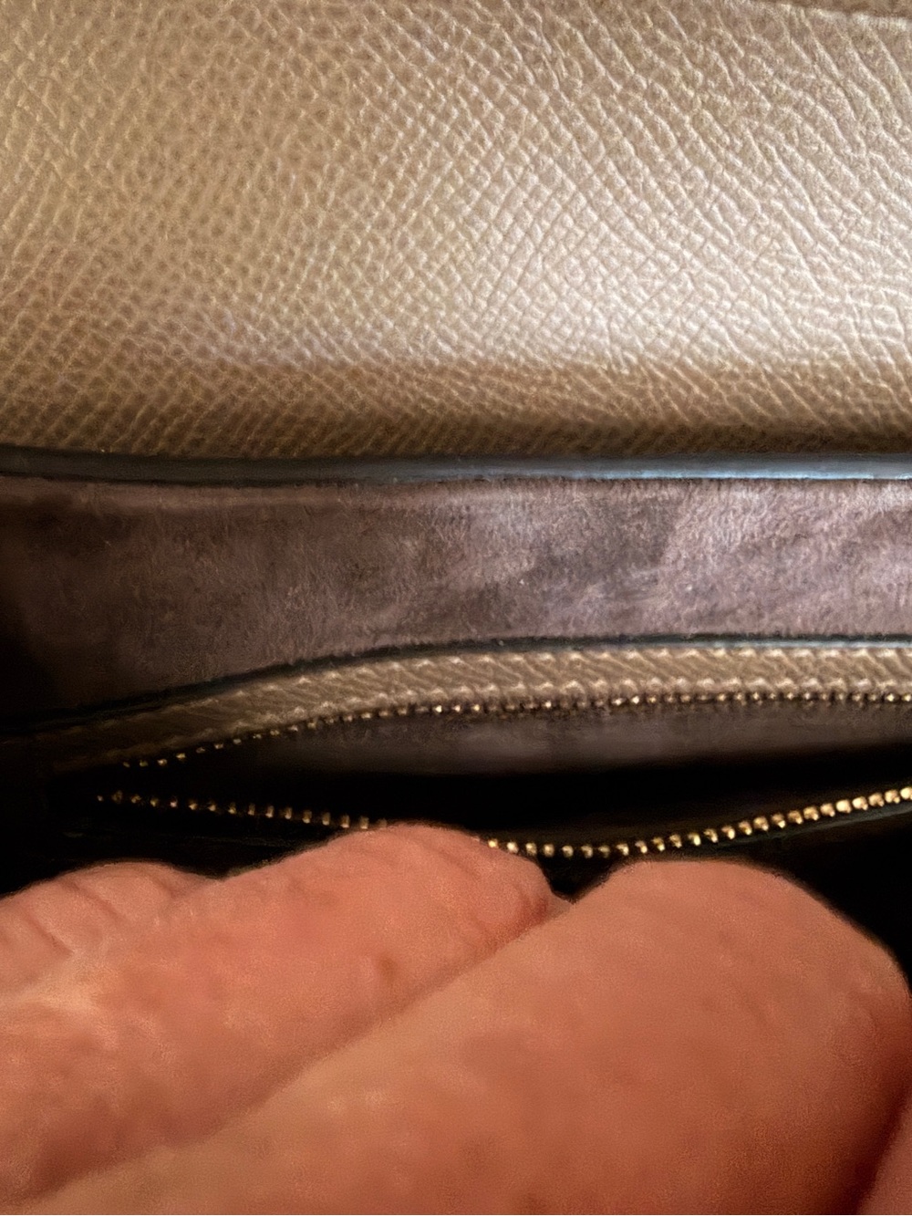 Christian Dior Taupe Classic Saddle Bag in Grained Leather with Gold Hardware - Picture 15 of 17